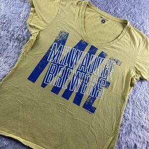 Milwaukee Brewers Shirt Womens Extra Large Yellow Blue MKE Champion MLB Baseball
